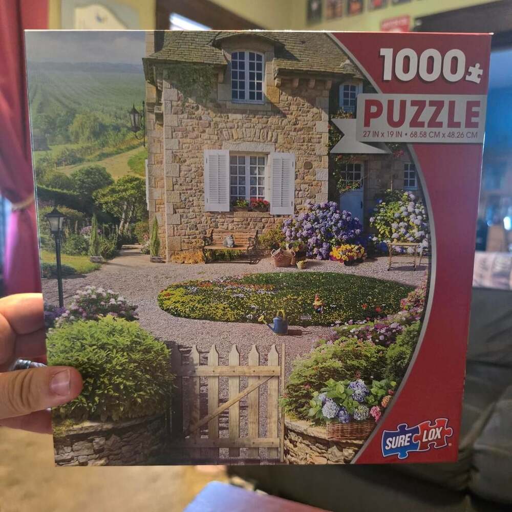 Sure-Lox 1000 Piece Jigsaw Puzzle Stone House Garden Cottage
